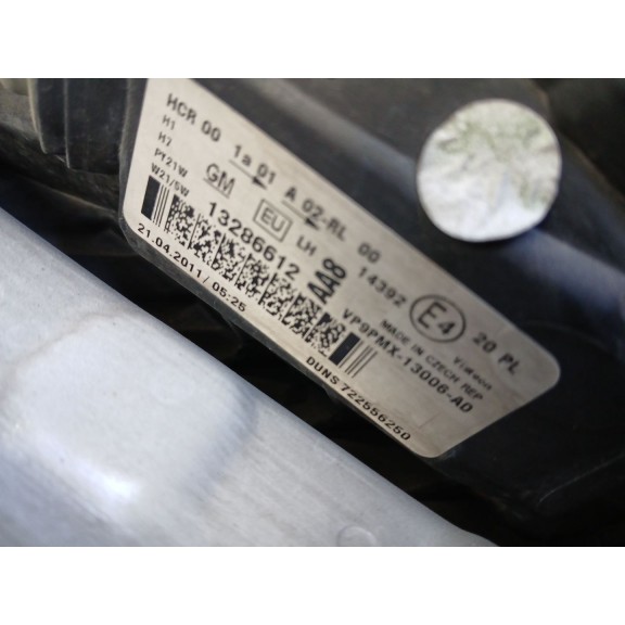 Recambio de faro izquierdo para opel meriva b monospace (s10) 1.4 (75) referencia OEM IAM   