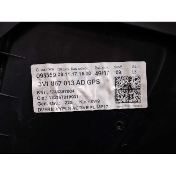 Recambio de guarnecido puerta delantera izquierda para skoda superb (3v3) active referencia OEM IAM 3V1867013AD  