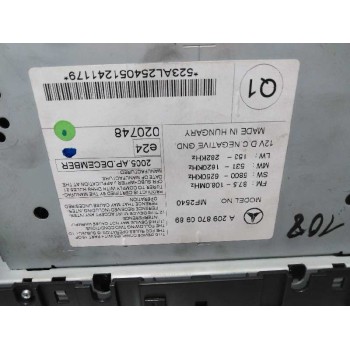 Recambio de sistema audio / radio cd para mercedes-benz clase clk (w209) coupe 220 cdi (209.308) referencia OEM IAM A2098700989 