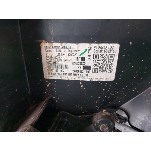 Recambio de guarnecido puerta delantera izquierda para citroën c4 iii (ba_, bb_, bc_) 1.2 puretech 130 (bahnsa, bahnsb) referenc