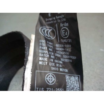 Recambio de cinturon seguridad trasero izquierdo para mg zs luxury referencia OEM IAM GD30A1002  