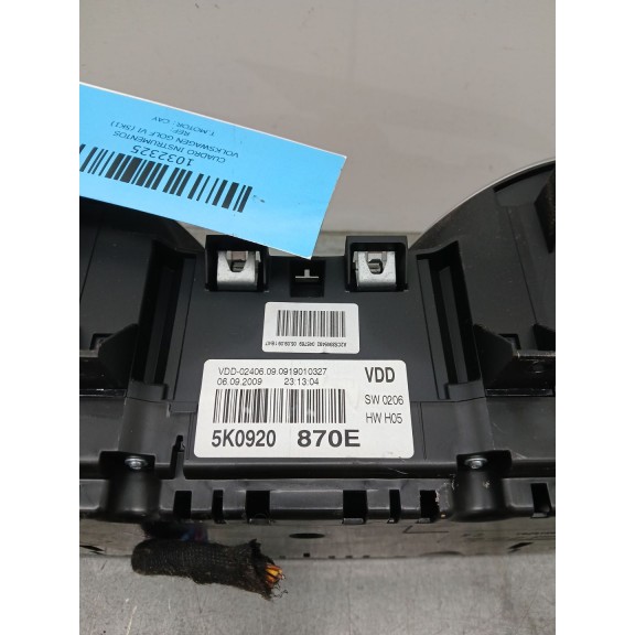 Recambio de cuadro instrumentos para volkswagen golf vi (5k1) 1.6 tdi dpf referencia OEM IAM 5k0920870r  