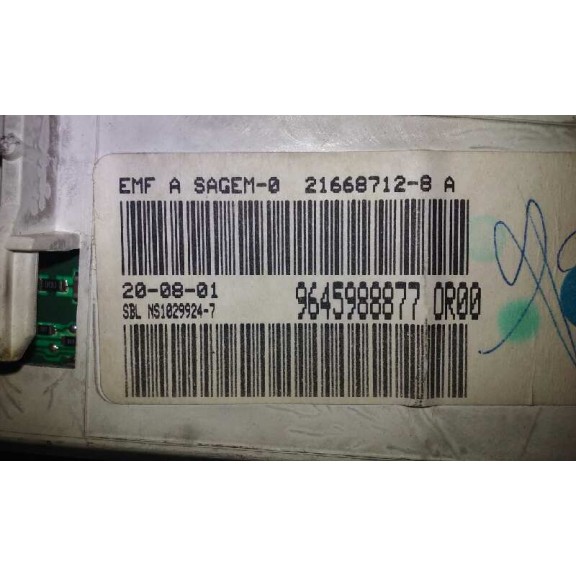 Recambio de display para peugeot 206 berlina xt referencia OEM IAM 9645988877  