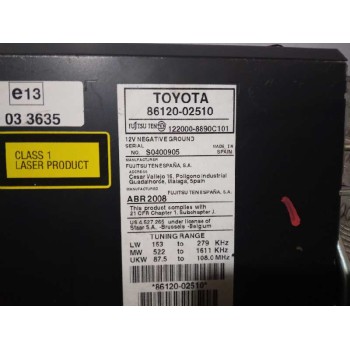 Recambio de sistema audio / radio cd para toyota auris active referencia OEM IAM 8612002510  