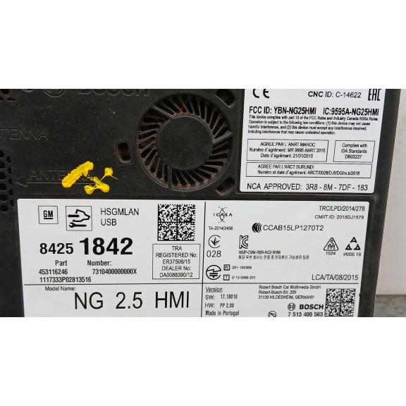 Recambio de modulo electronico para opel mokka x excellence referencia OEM IAM 84251842 453116246 
