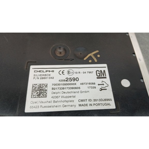 Recambio de modulo electronico para opel mokka x excellence referencia OEM IAM 42592590  