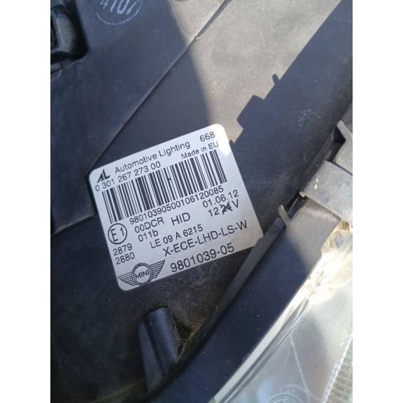 Recambio de faro izquierdo para mini mini countryman (r60) one d referencia OEM IAM   