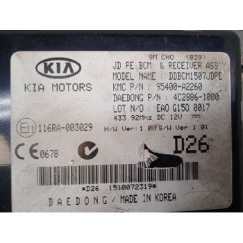 Recambio de modulo electronico para kia cee´d business referencia OEM IAM 95400A2260  