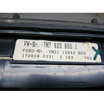 Recambio de cuadro instrumentos para seat alhambra (7v9) 1.9 tdi referencia OEM IAM 7M7920800J YM2110849BKD PLASTICO PARTIDO