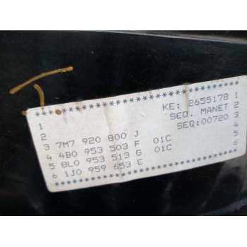 Recambio de cuadro instrumentos para seat alhambra (7v9) 1.9 tdi referencia OEM IAM 7M7920800J YM2110849BKD PLASTICO PARTIDO