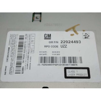Recambio de sistema audio / radio cd para opel astra j lim. selective referencia OEM IAM 22924493 CAJA 
