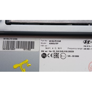 Recambio de sistema audio / radio cd para kia ceed (cd) 1.6 crdi 136 eco-dynamics+ referencia OEM IAM 96160j7510wk  