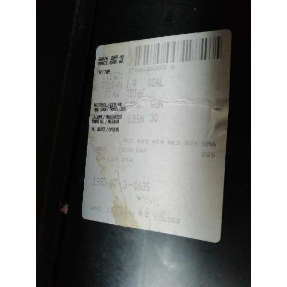 volkswagen touran (1t1) del año 2006