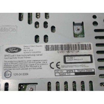 Recambio de sistema audio / radio cd para ford kuga (cbs) 1.5 ecoboost cat referencia OEM IAM CV4T19C107LK CAJA 