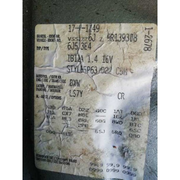 seat ibiza (6j5) del año 2009