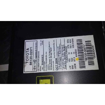 Recambio de sistema audio / radio cd para toyota auris luna referencia OEM IAM 8612002571  