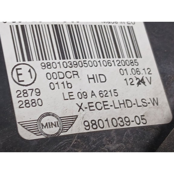 Recambio de faro izquierdo para mini mini countryman (r60) one d referencia OEM IAM 980103905 030126727300 980103905