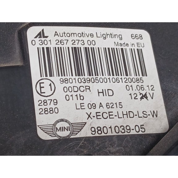 Recambio de faro izquierdo para mini mini countryman (r60) one d referencia OEM IAM 980103905 030126727300 980103905