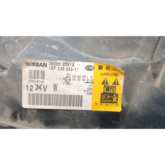 Recambio de faro izquierdo para nissan qashqai i (j10, nj10) 2.0 dci referencia OEM IAM 26060jd91a  