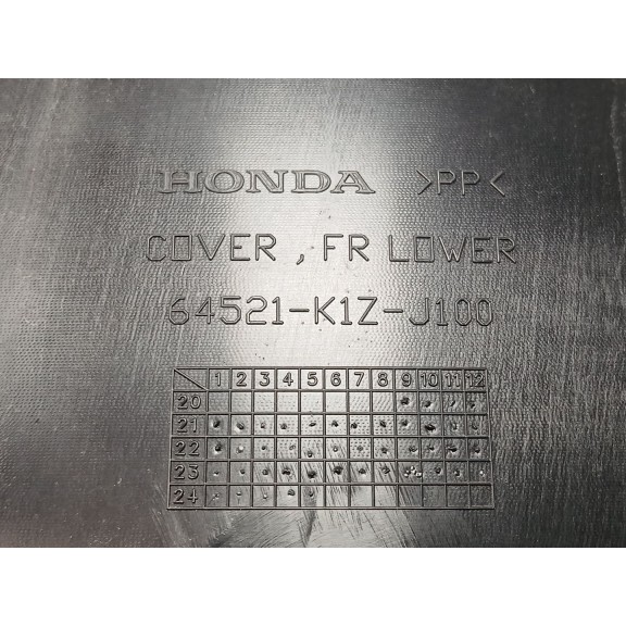 Recambio de plasticos para honda pcx pcx 125 (jk05) referencia OEM IAM 64521K1ZJ100 QUILLA FRONTAL 