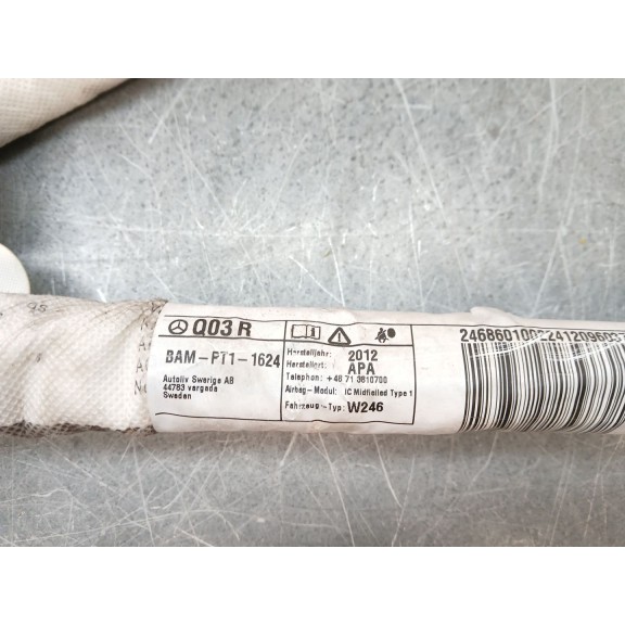 Recambio de airbag cortina delantero derecho para mercedes-benz clase b (w246) b 180 cdi be (246.200) referencia OEM IAM BAMPI11