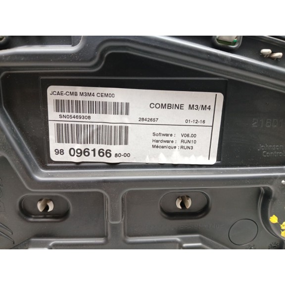 Recambio de cuadro instrumentos para citroën c-elysée exclusive referencia OEM IAM 980961668000 SN05469308 FUNCIONA