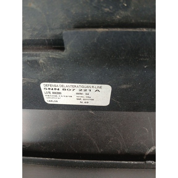 Recambio de paragolpes delantero para volkswagen tiguan (5n_) 2.0 tdi 4motion referencia OEM IAM 5nn807221a  