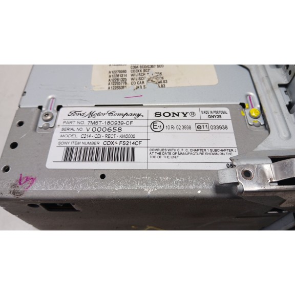 Recambio de sistema audio / radio cd para ford c-max (cb3) ambiente referencia OEM IAM 7M5T18C939CF SONY 