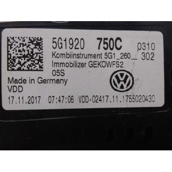 Recambio de cuadro instrumentos para volkswagen golf vii lim. advance bluemotion tech. referencia OEM IAM 5G1920750C 5G1920750C 