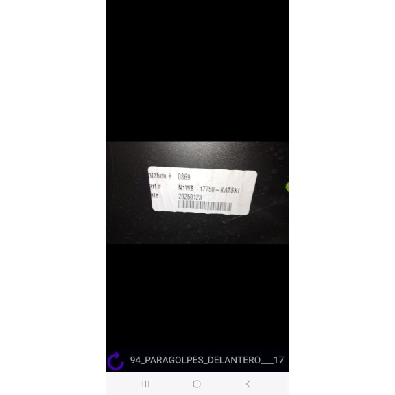 Recambio de paragolpes delantero para ford ranger (tke) 2.0 ecoblue 4x4 referencia OEM IAM N1WB17C831HAW  