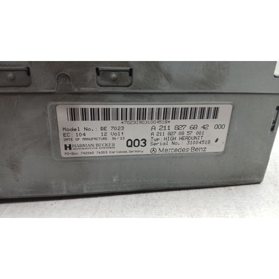 Recambio de sistema audio / radio cd para mercedes-benz clase e (w211) e 320 cdi (211.026) referencia OEM IAM A211827684200 A211