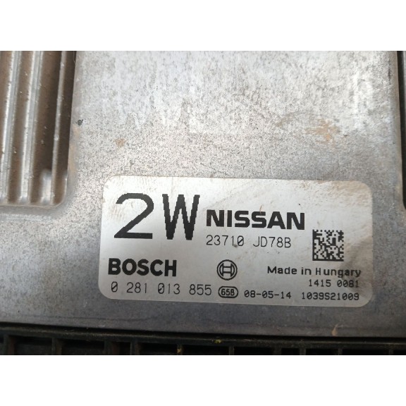Recambio de centralita motor uce para nissan qashqai i (j10, nj10) 2.0 dci referencia OEM IAM 0281013855  