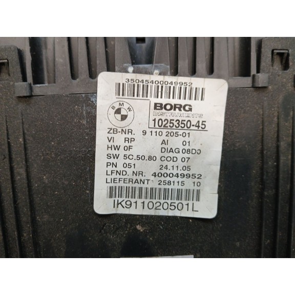Recambio de cuadro instrumentos para bmw serie 3 berlina (e90) 320d referencia OEM IAM 1025350-45 MANUAL 