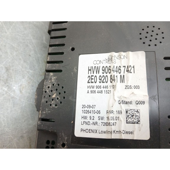 Recambio de cuadro instrumentos para volkswagen crafter 30-50 furgoneta (2e_) 2.5 tdi referencia OEM IAM 2E0920841M  