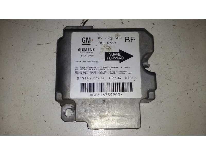 Recambio de centralita airbag para opel astra g berlina club referencia OEM IAM 330518650 330518650 