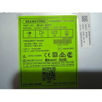 Recambio de sistema audio / radio cd para ssangyong tivoli referencia OEM IAM 8914035210 9DK8745DNBV GPS