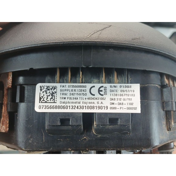 Recambio de kit airbag para fiat 500 (312_) 1.2 (312axa1a) referencia OEM IAM 0000735763509 0000052221713 0000735627594