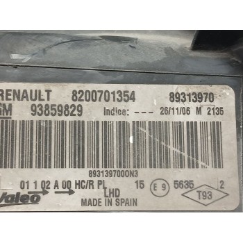 Recambio de faro izquierdo para nissan primastar furgoneta (x83) 2.0 dci 115 referencia OEM IAM 8200701354  93859829