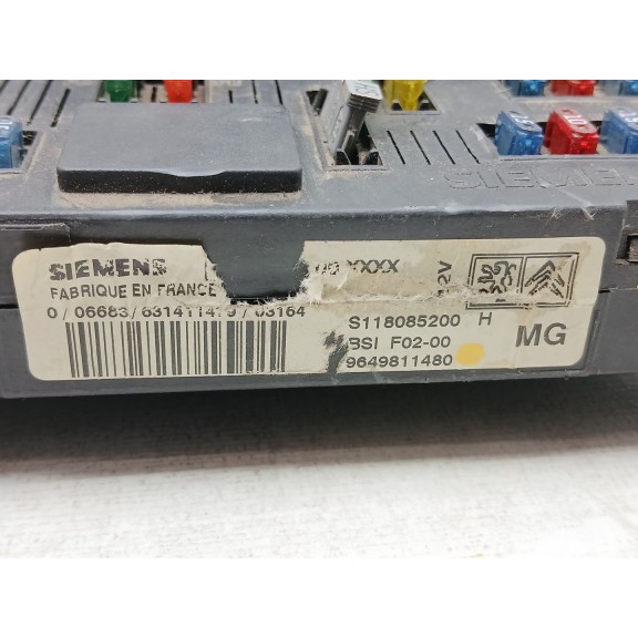 Recambio de centralita bsi para citroën c3 1.1 furio referencia OEM IAM 9649811480  