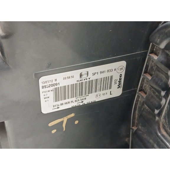 Recambio de faro izquierdo para seat leon (1p1) reference referencia OEM IAM 5p1941033b 89320091 