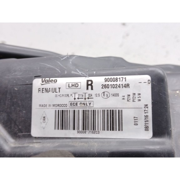 Recambio de faro derecho para dacia duster (hm_) 1.2 tce 125 (hmma) referencia OEM IAM 90008171 260102414R 