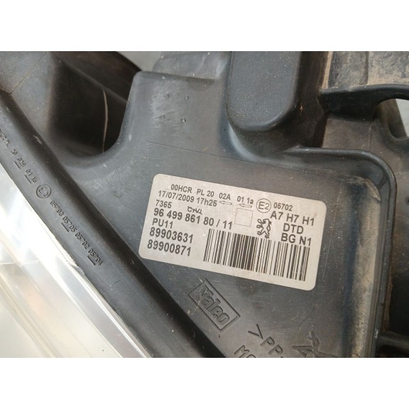 Recambio de faro derecho para peugeot 207/207+ (wa_, wc_) 1.6 hdi referencia OEM IAM 9649986180  