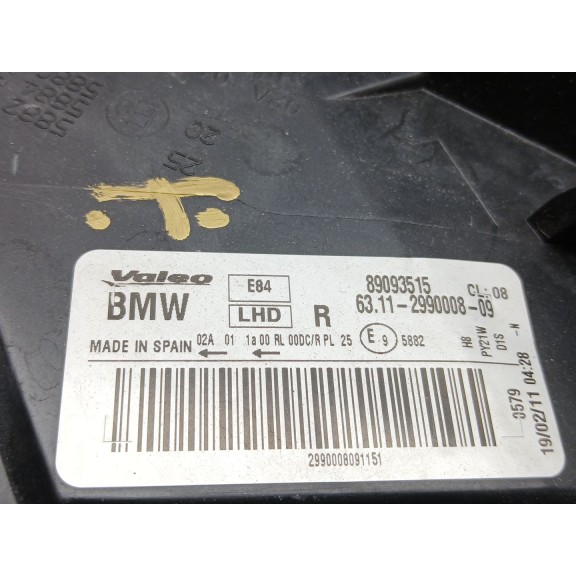 Recambio de faro derecho para bmw x1 (e84) sdrive 18 d referencia OEM IAM 89093515 xenon 63112990008