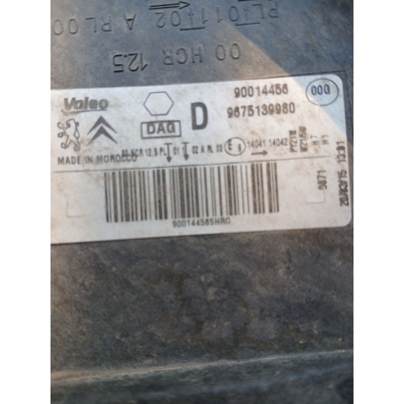 Recambio de faro derecho para citroën c-elysee (dd_) 1.6 hdi 92 referencia OEM IAM 9875139980  