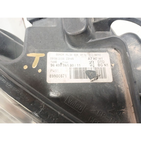 Recambio de faro derecho para peugeot 207/207+ (wa_, wc_) 1.4 hdi referencia OEM IAM 9649986180  