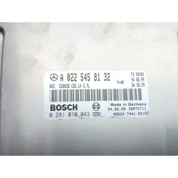 Recambio de centralita motor uce para mercedes-benz clase e (w210) e 270 cdi (210.016) referencia OEM IAM   