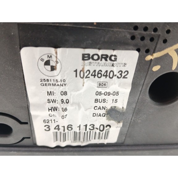 Recambio de cuadro instrumentos para bmw x3 (e83) 2.0 16v diesel cat referencia OEM IAM 341611302 102464032 