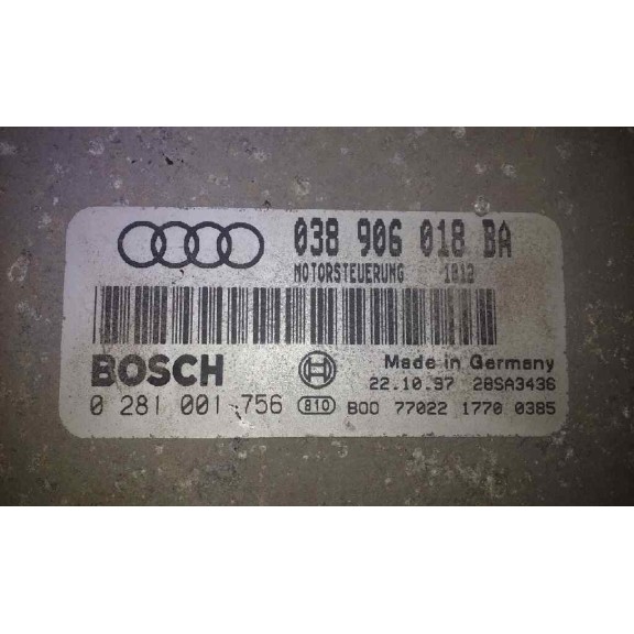 Recambio de centralita motor uce para audi a3 (8l) 1.9 tdi ambiente referencia OEM IAM 0281001756  