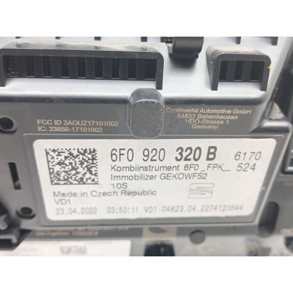Recambio de cuadro instrumentos para seat arona (kj7, kjp) 1.0 tsi referencia OEM IAM 6f0920320b a3c0793100101 