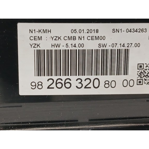 Recambio de cuadro instrumentos para peugeot expert autobús (v_) 2.0 bluehdi 150 referencia OEM IAM 982663208000  